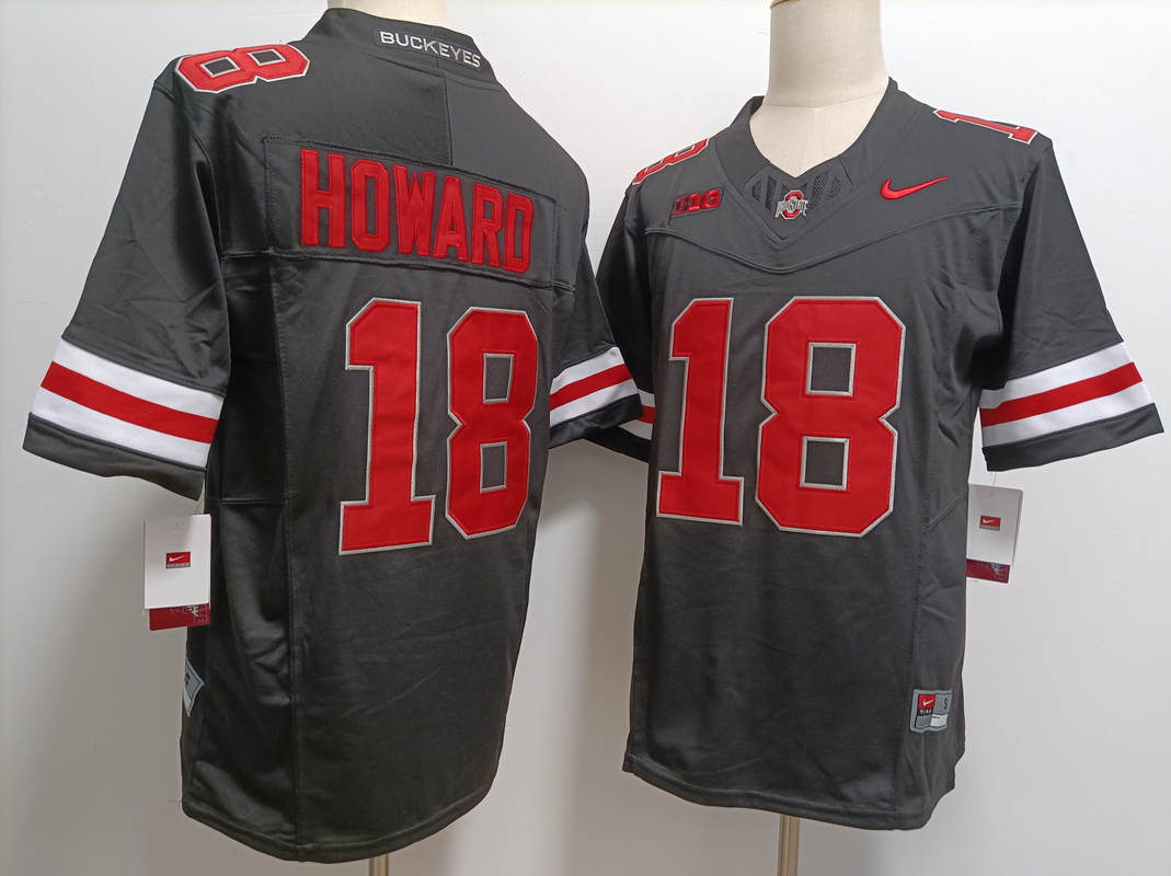 Men Ohio State Buckeyes #18 Will Howard black 2024 Nike NCAA jersey